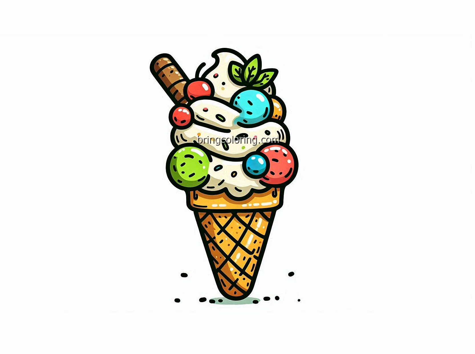 Sweet and Colorful Ice Cream Coloring Pages for Kids 5 Image of Ice Cream Coloring