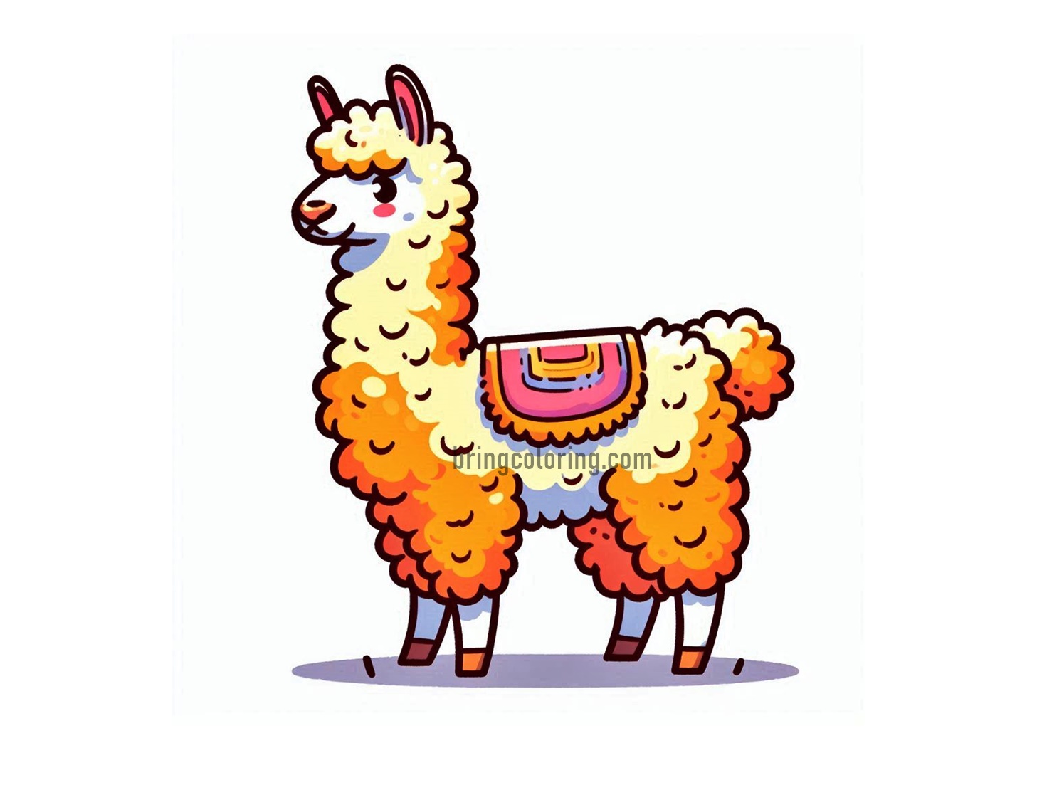 Friendly and Adorable Animals, Llama Coloring Pages for Kids 1 Image of Llama Coloring
