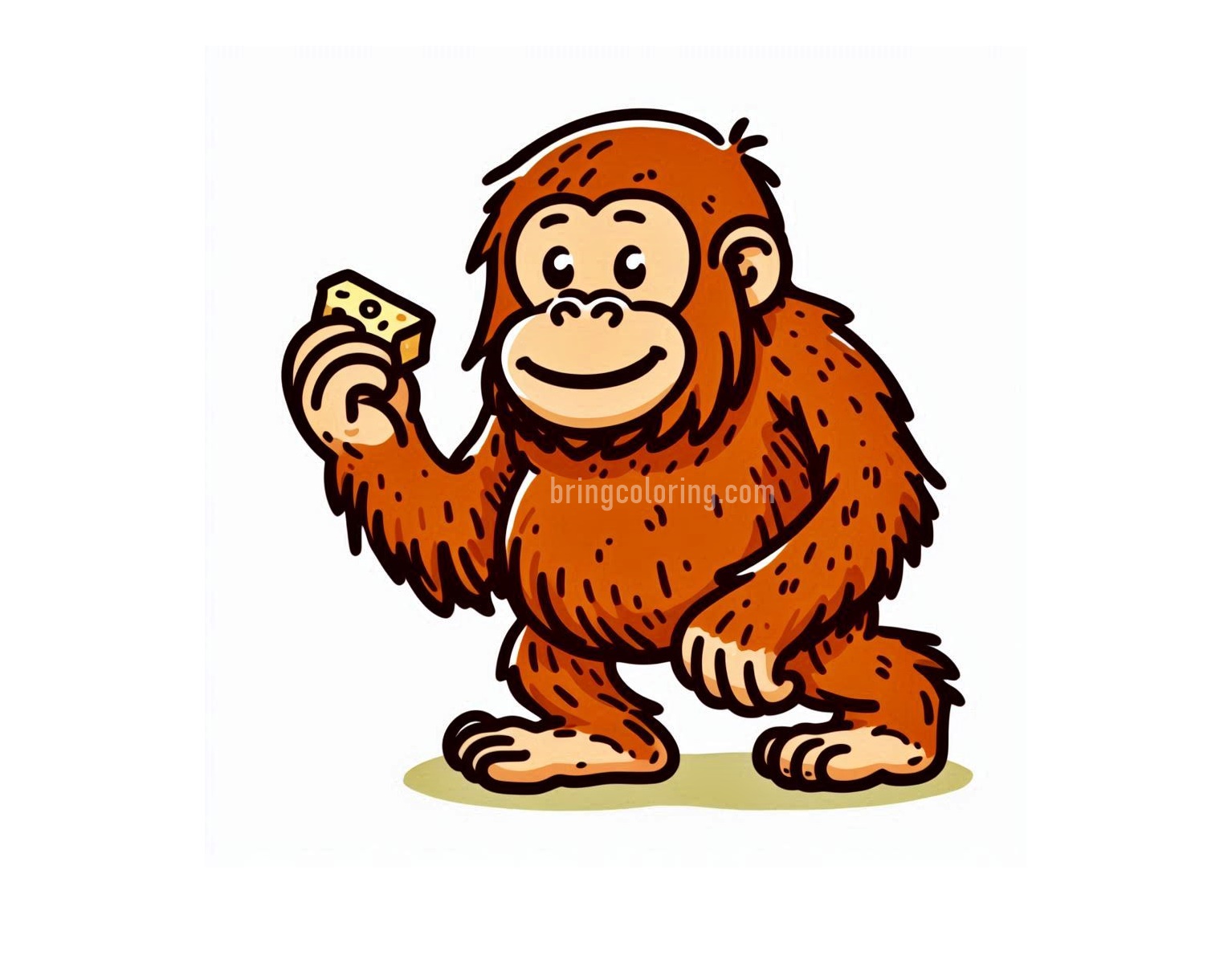 Friendly Animals Orangutan Coloring Page for Kids 4 Image of Orangutan Coloring