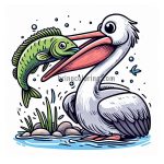 Image of Pelican eat fish coloring