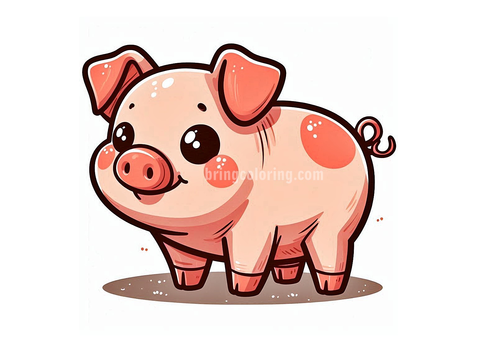 Cheerful Farm Animals Pig Coloring Pages for Kids 1 Image of Pig Coloring Pages