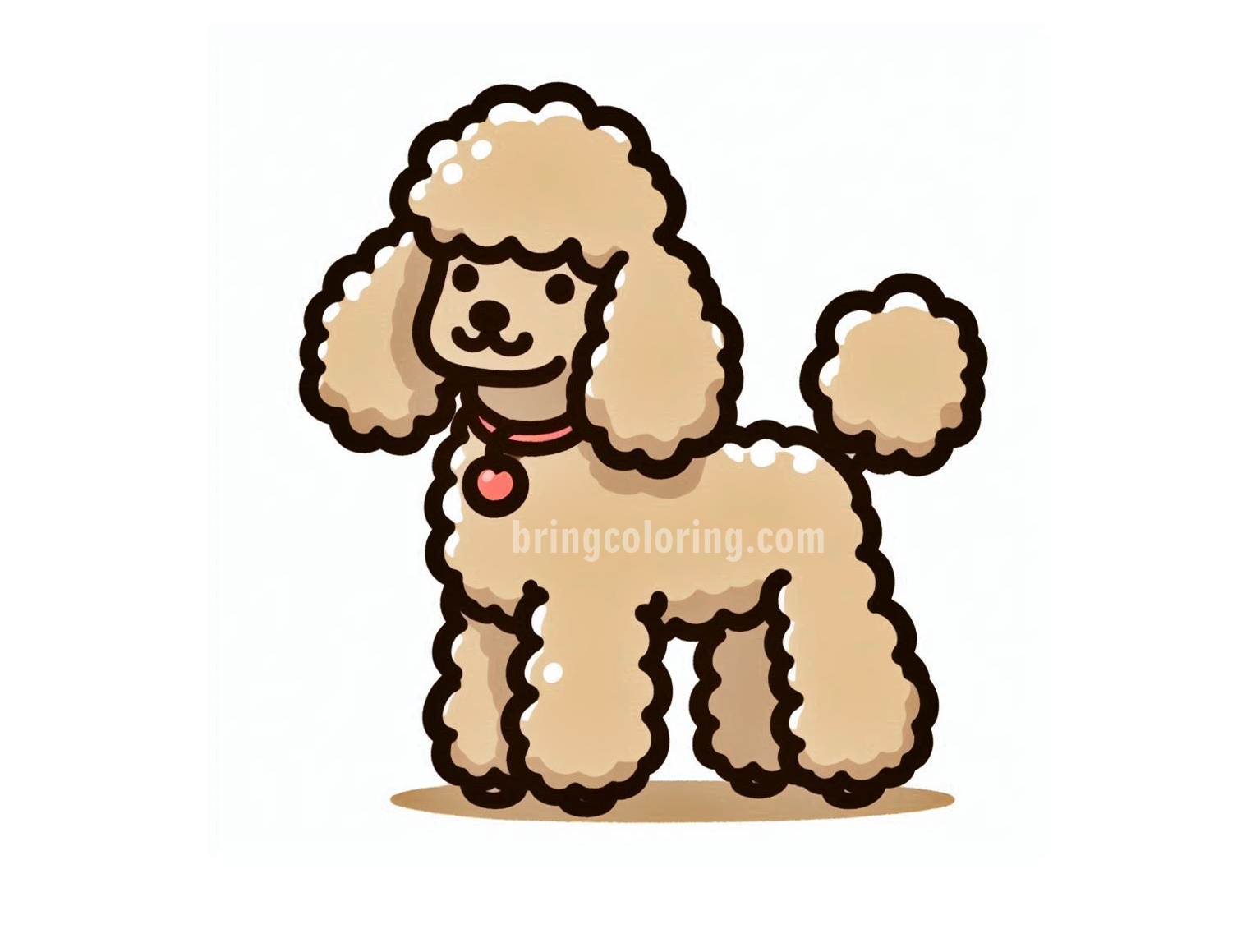 Fluffy Fun with Poodle Coloring Pages 1 Image of Poodle Coloring