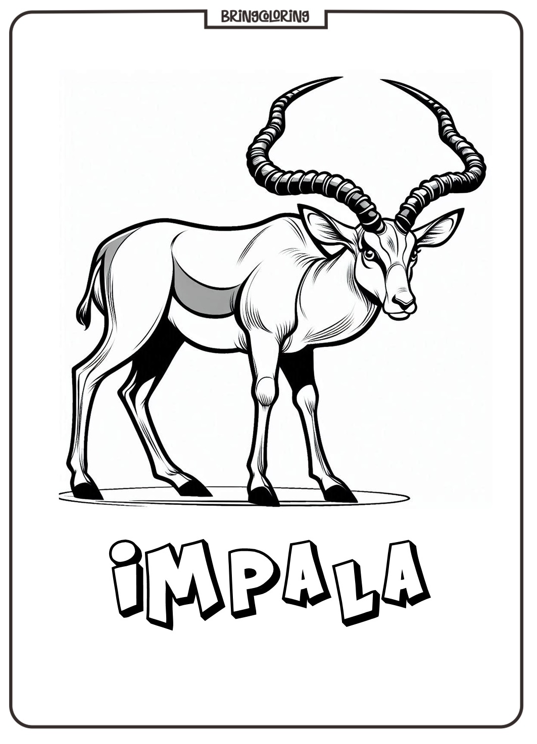Welcome to our Impala Coloring Pages for Kids 3 Impala coloring page