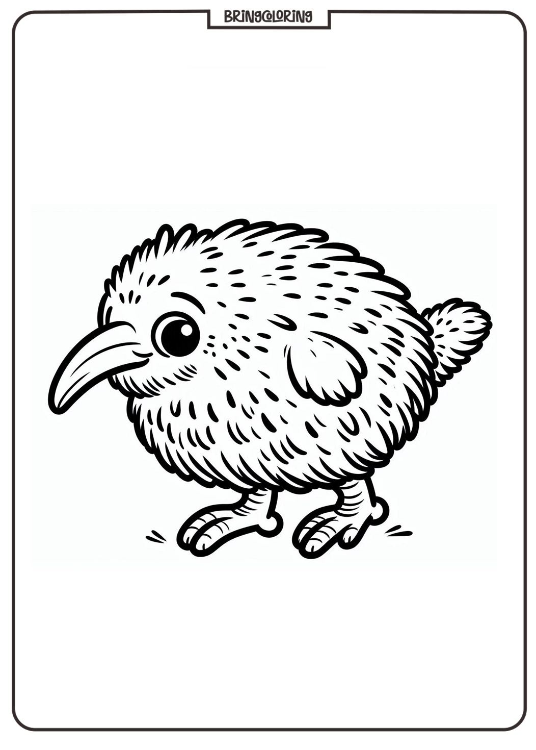Unique Animals of New Zealand, Kiwi Coloring Pages 1 Kiwi coloring page for kids