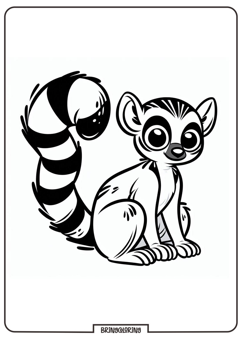 Lemur Animal Coloring Pages for Kids 1 Lemur Animal Coloring Pages for Kids