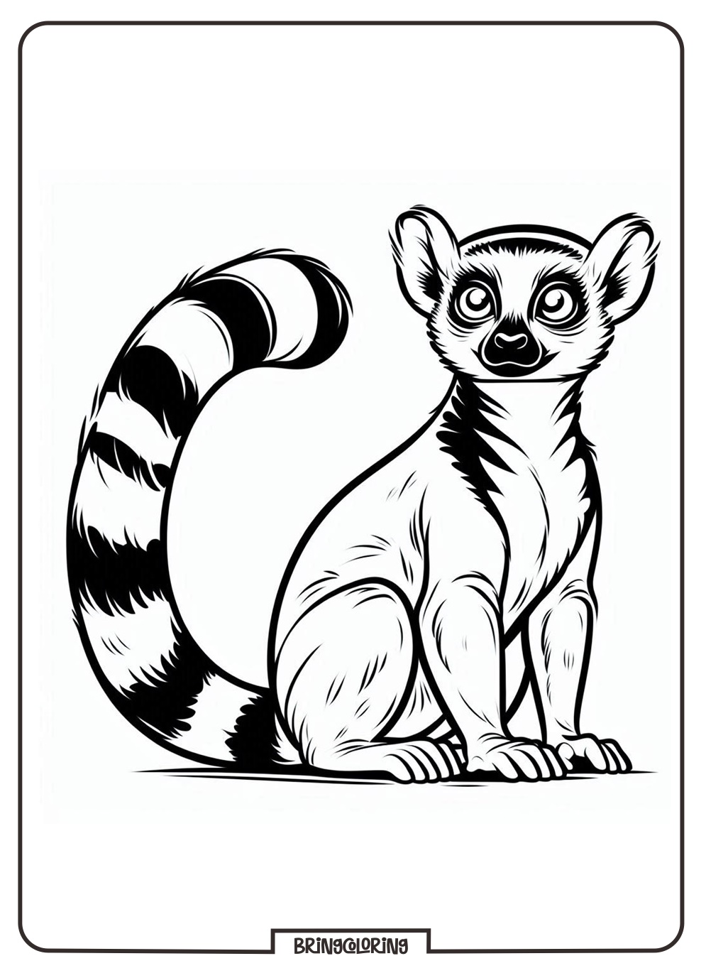 Lemur Animal Coloring Pages for Kids 2 Lemur Coloring Page for Kids