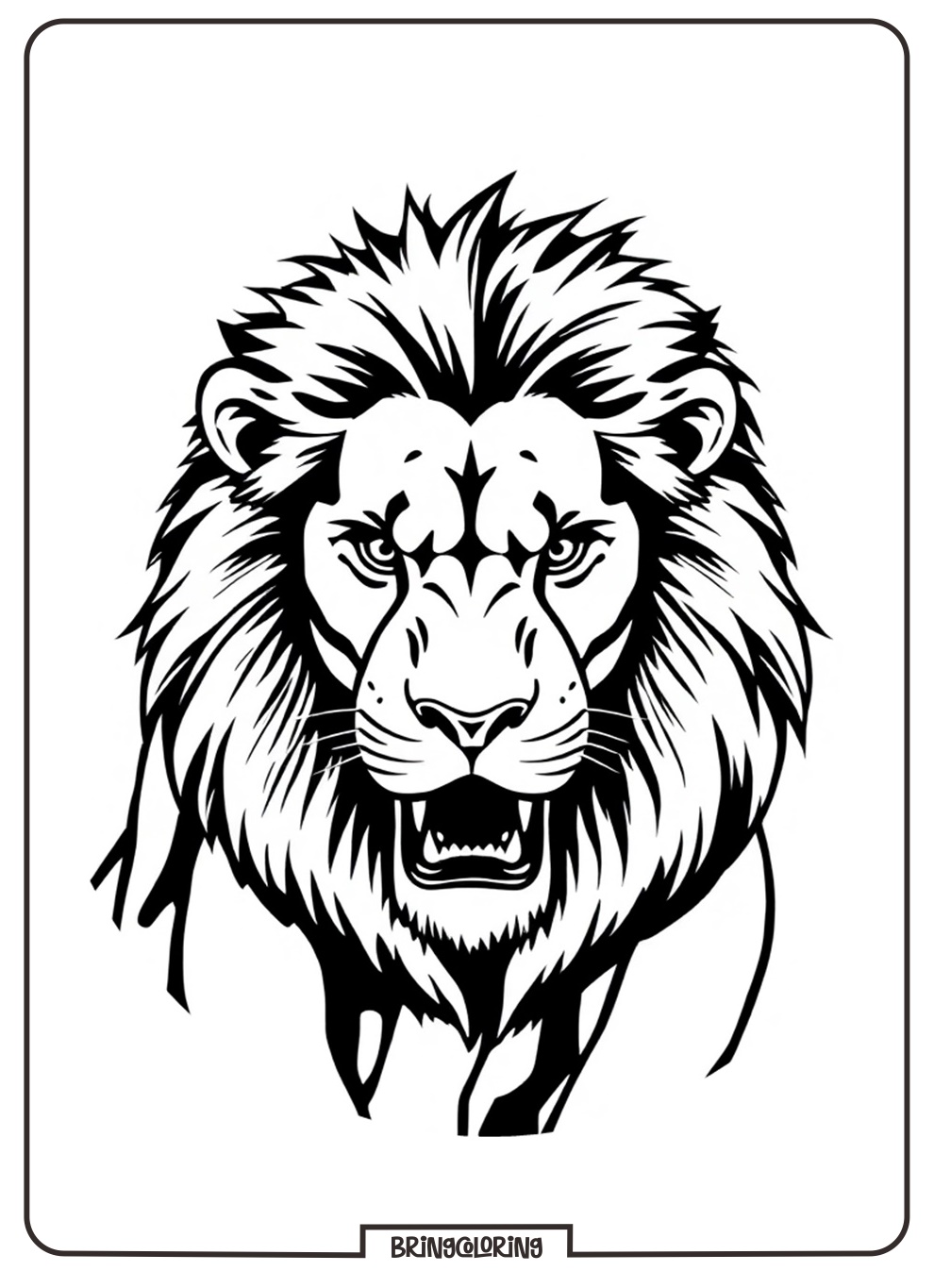 Lion Head Coloring Pages for Kids 2 Lion Head Coloring Page Printable