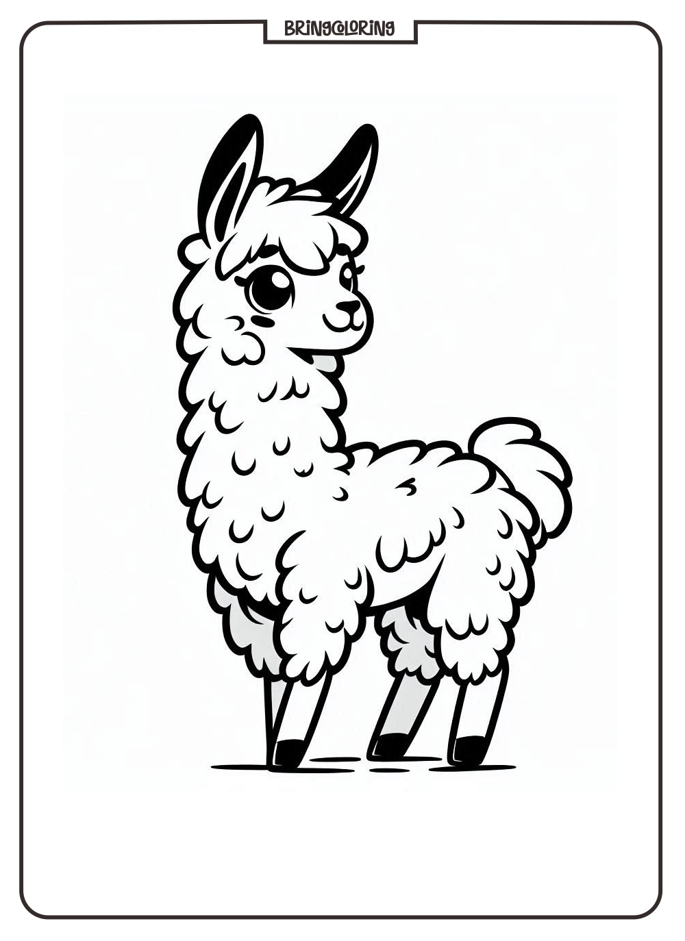 Friendly and Adorable Animals, Llama Coloring Pages for Kids 2 Llama animal coloring pages for kid