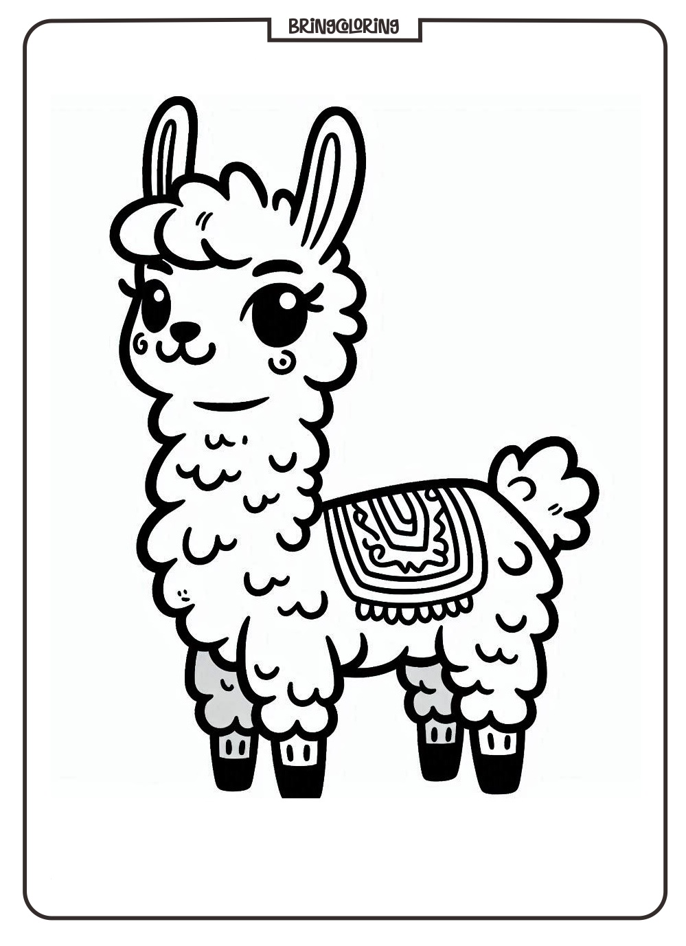 Friendly and Adorable Animals, Llama Coloring Pages for Kids 3 Llama animal coloring pages for kids