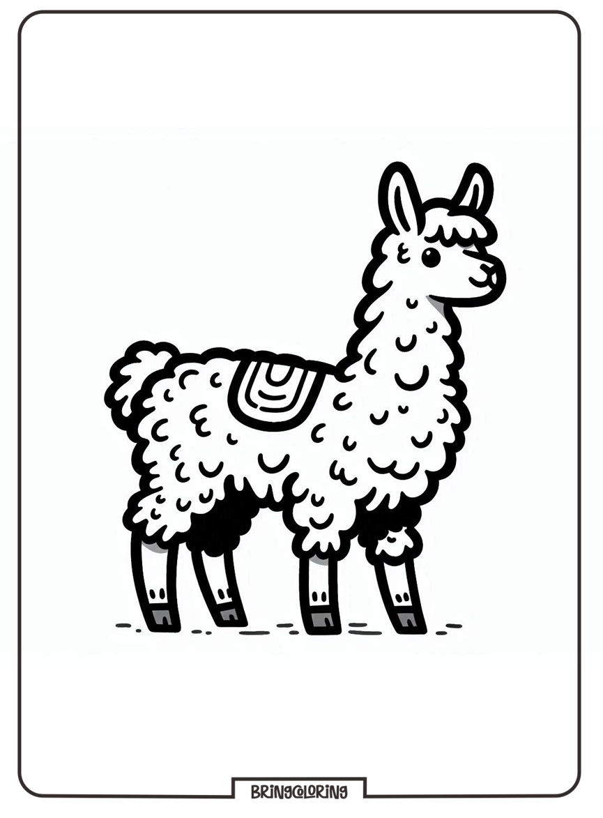 Friendly and Adorable Animals, Llama Coloring Pages for Kids 4 Llama coloring pages for kids