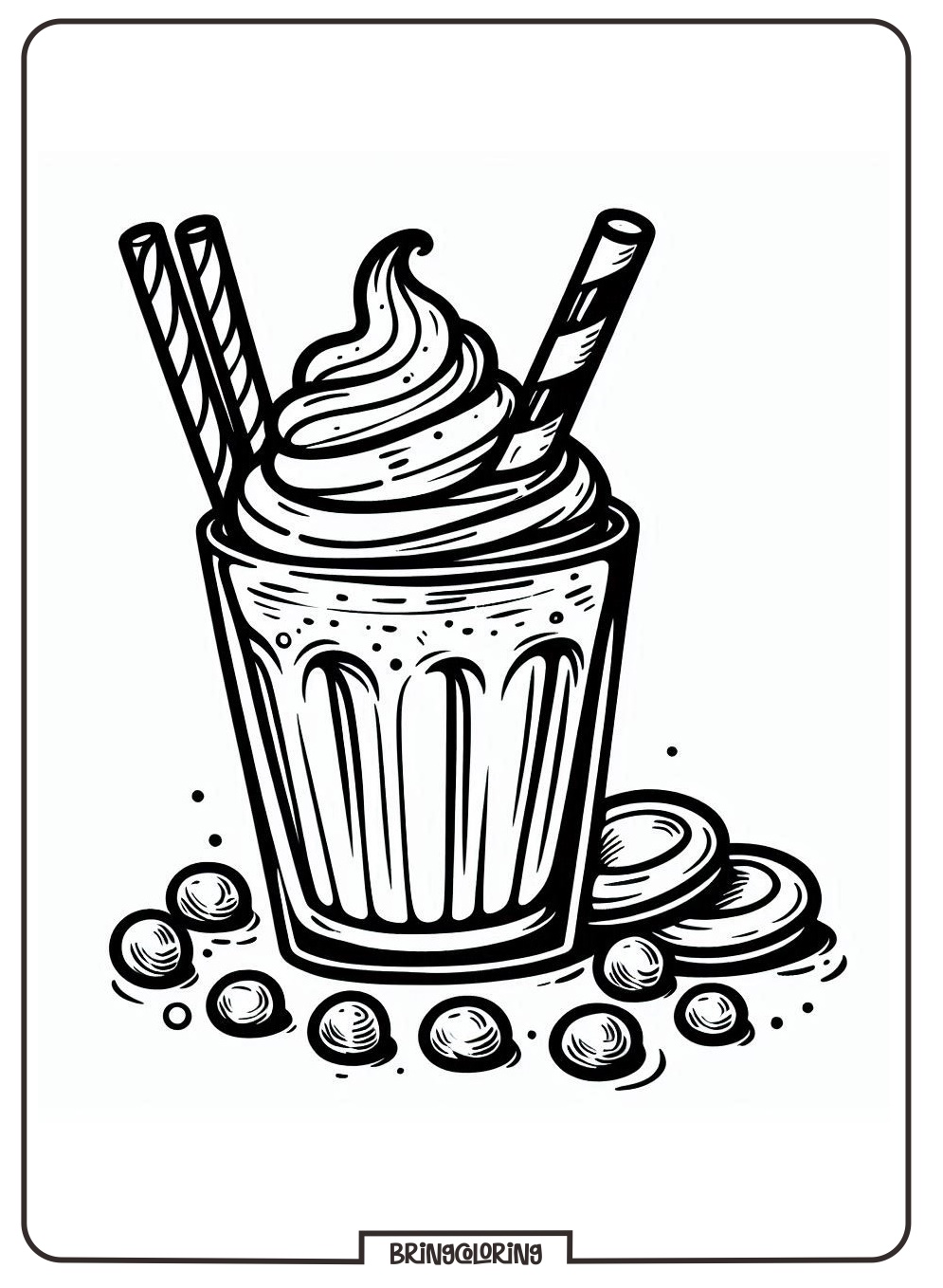 Milkshake Drink Coloring Page Online