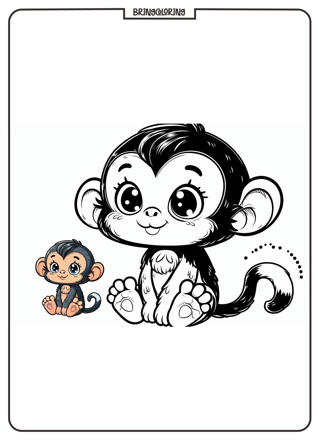 Welcome to the exciting Monkey Coloring Page for Kids 3 Monkey Coloring Page for Kid