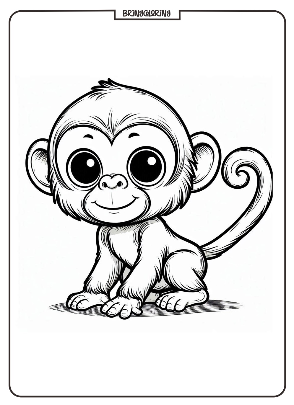 Welcome to the exciting Monkey Coloring Page for Kids 4 Monkey Coloring Page for Kids