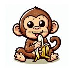 Monkey Eat Banana Image Coloring