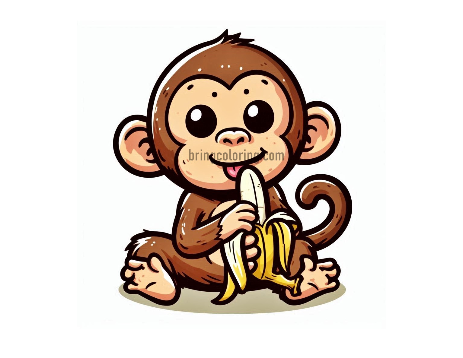 Monkey Eat Banana Image Coloring
