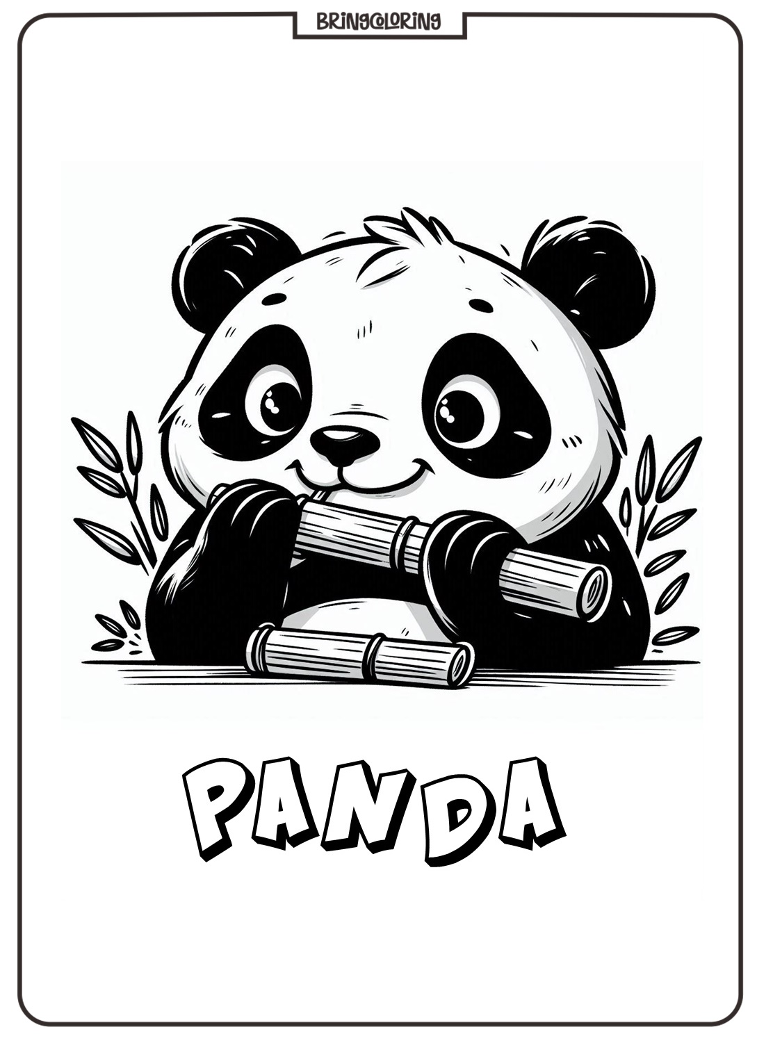 Panda Eat Bamboo Coloring Online