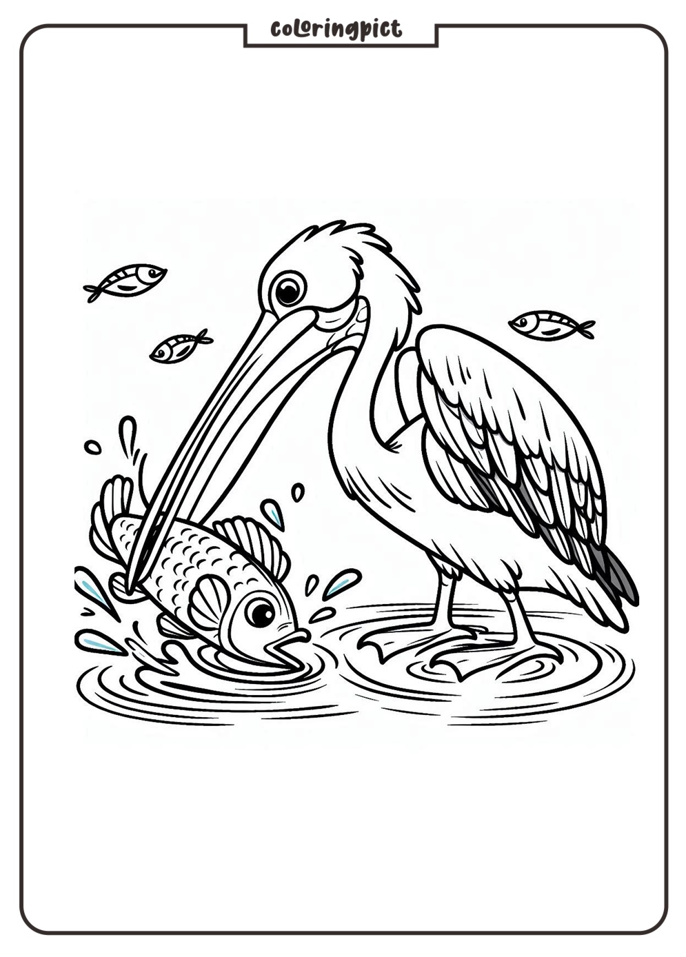 Pelican eat fish coloring pages