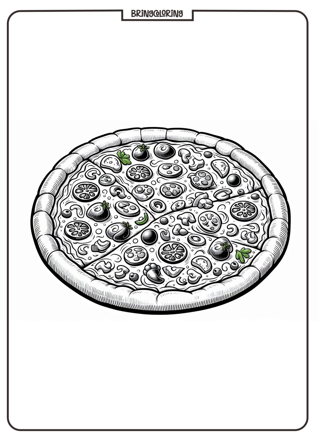 Delicious Pizza Coloring Pages for Kids 1 Pizza Coloring Page for Kids
