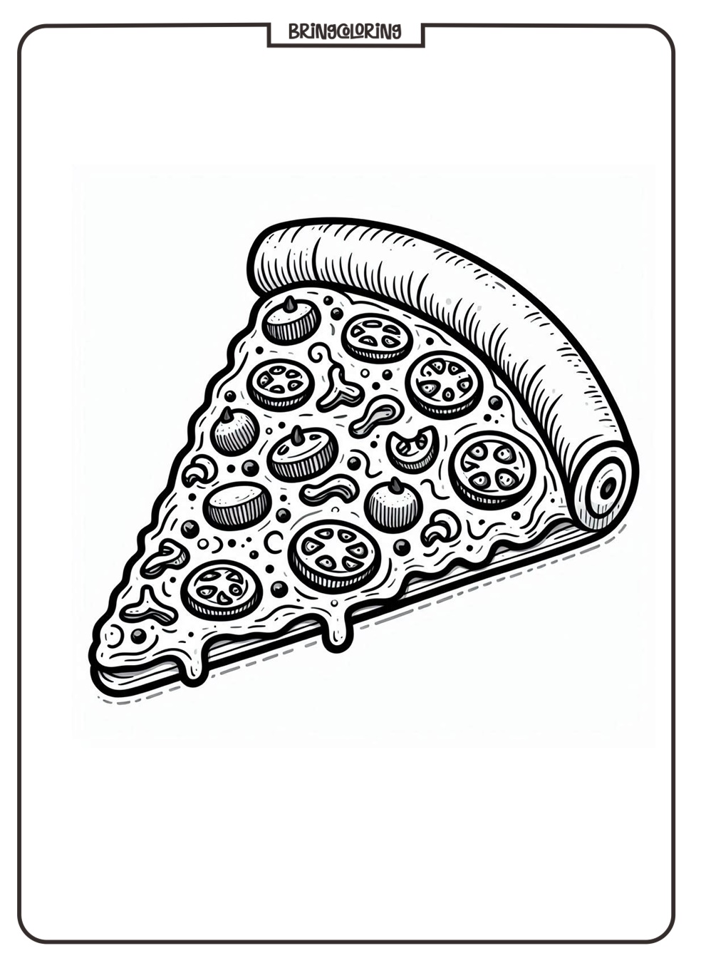 Delicious Pizza Coloring Pages for Kids 3 Pizza Coloring Pages