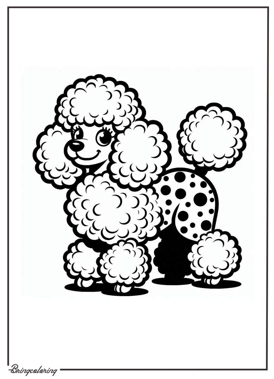 Fluffy Fun with Poodle Coloring Pages 4 Poodle Dog Coloring Page for Kids