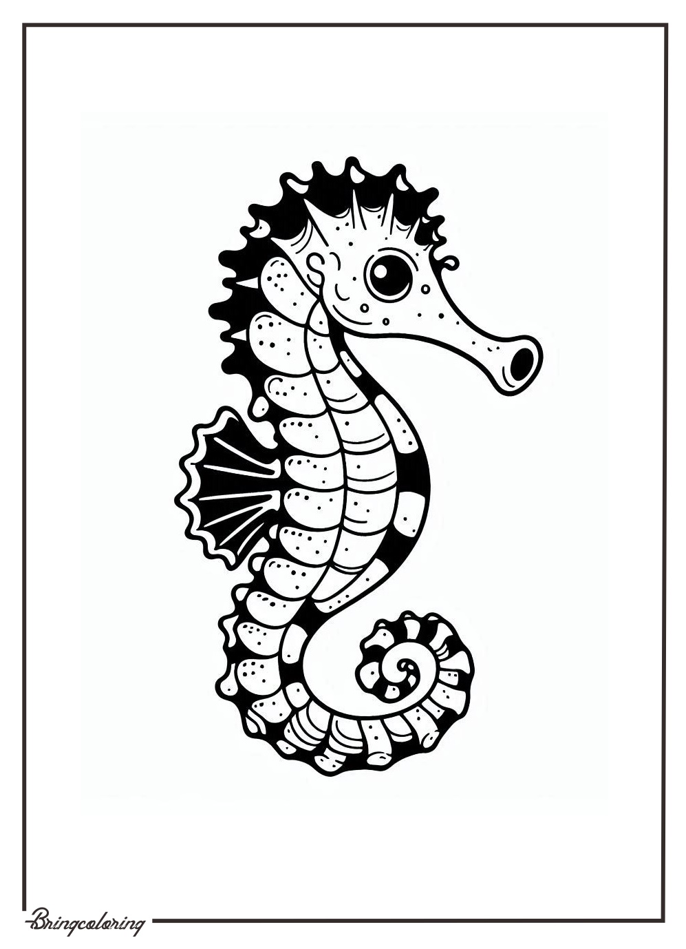 Seahorse Coloring Pages for Kids 2 Seahorse Coloring Page for Kids