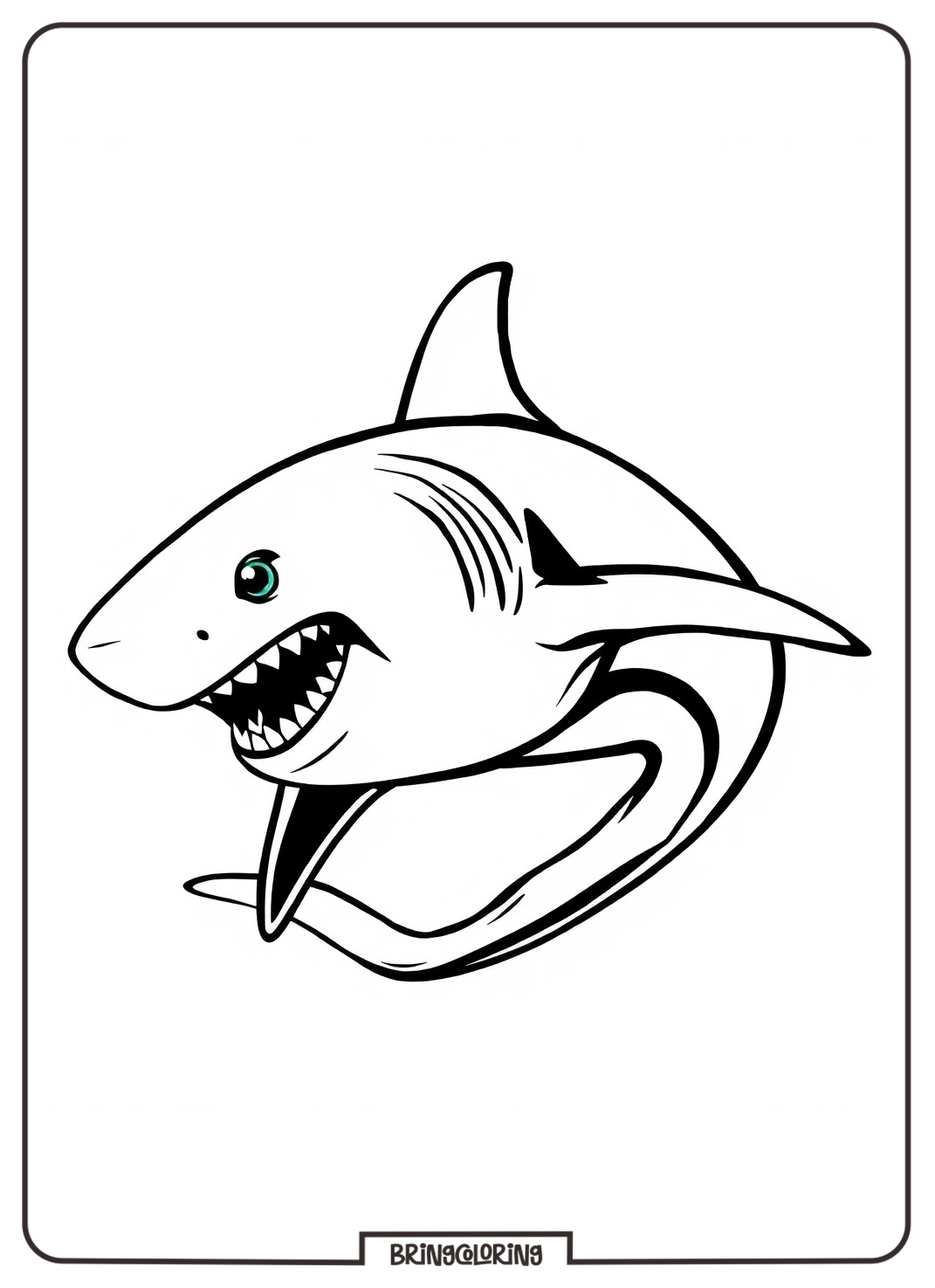 Let’s Color the Shark! 2 Shark Coloring Page