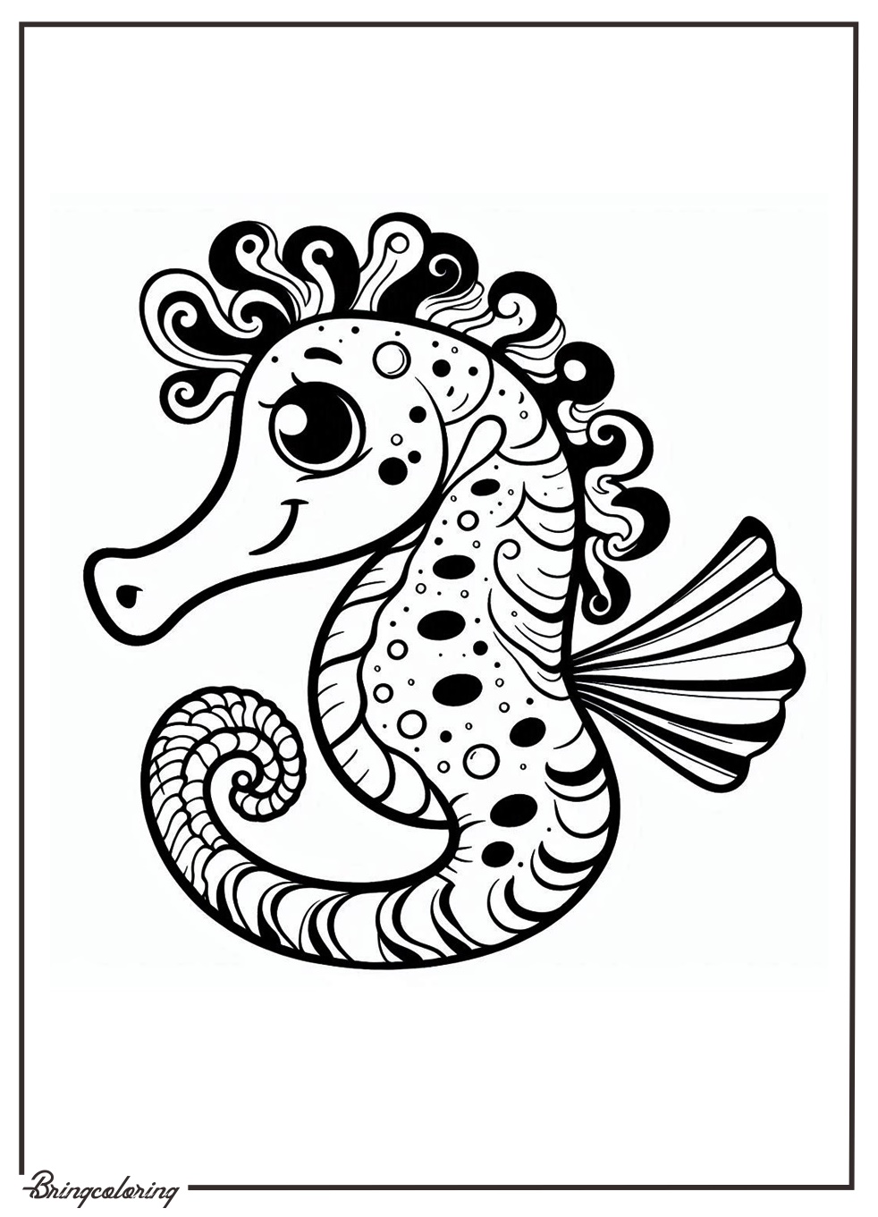 Seahorse Coloring Pages for Kids 3 Small Seahorse Coloring Page for Kid