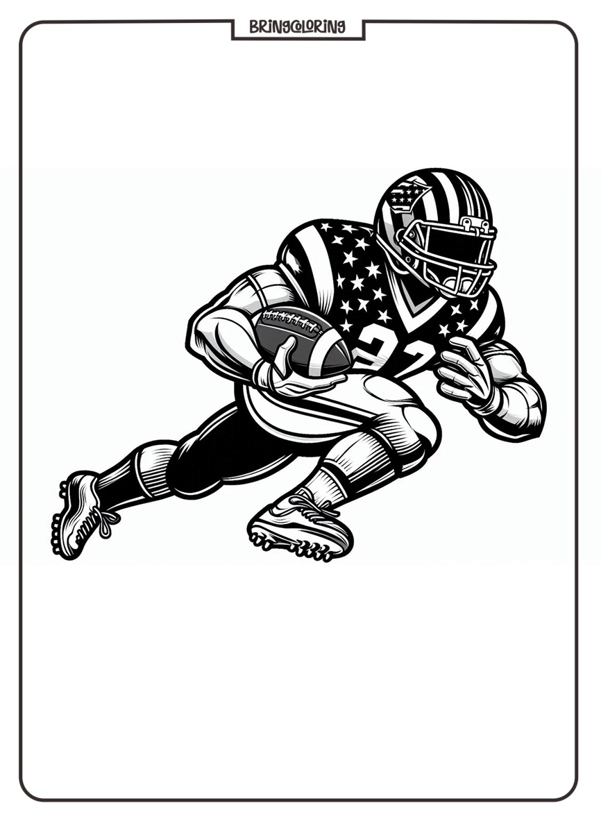 american football coloring page for kid