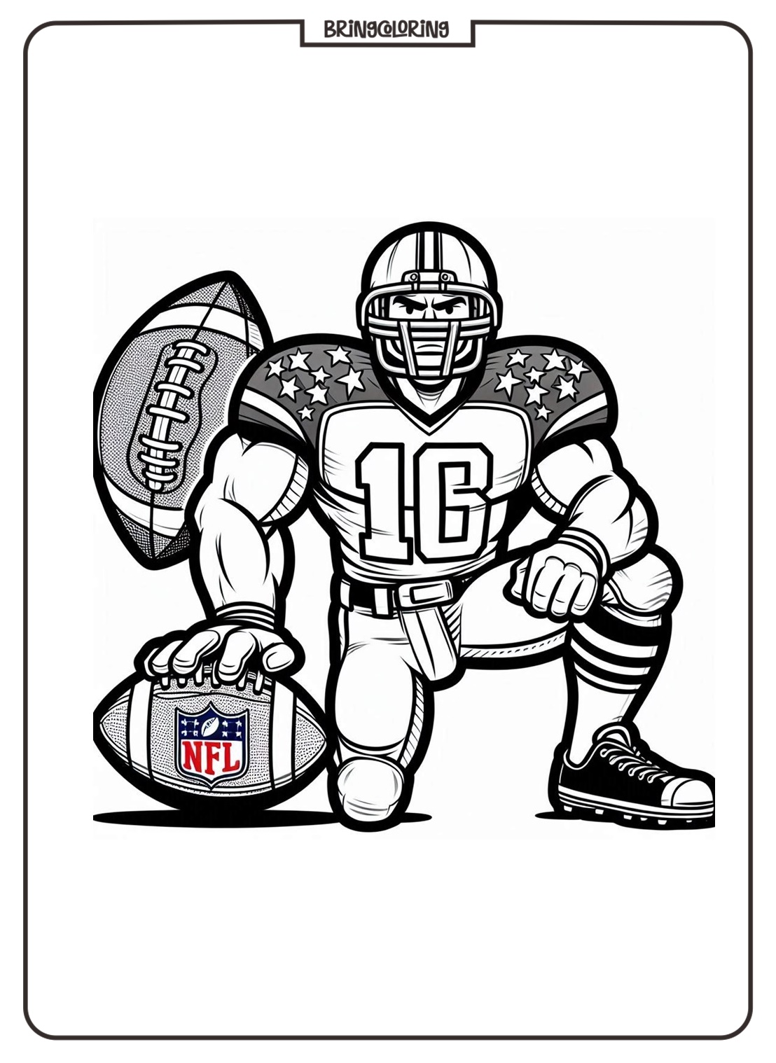 american football coloring page for kids bringcoloring.com