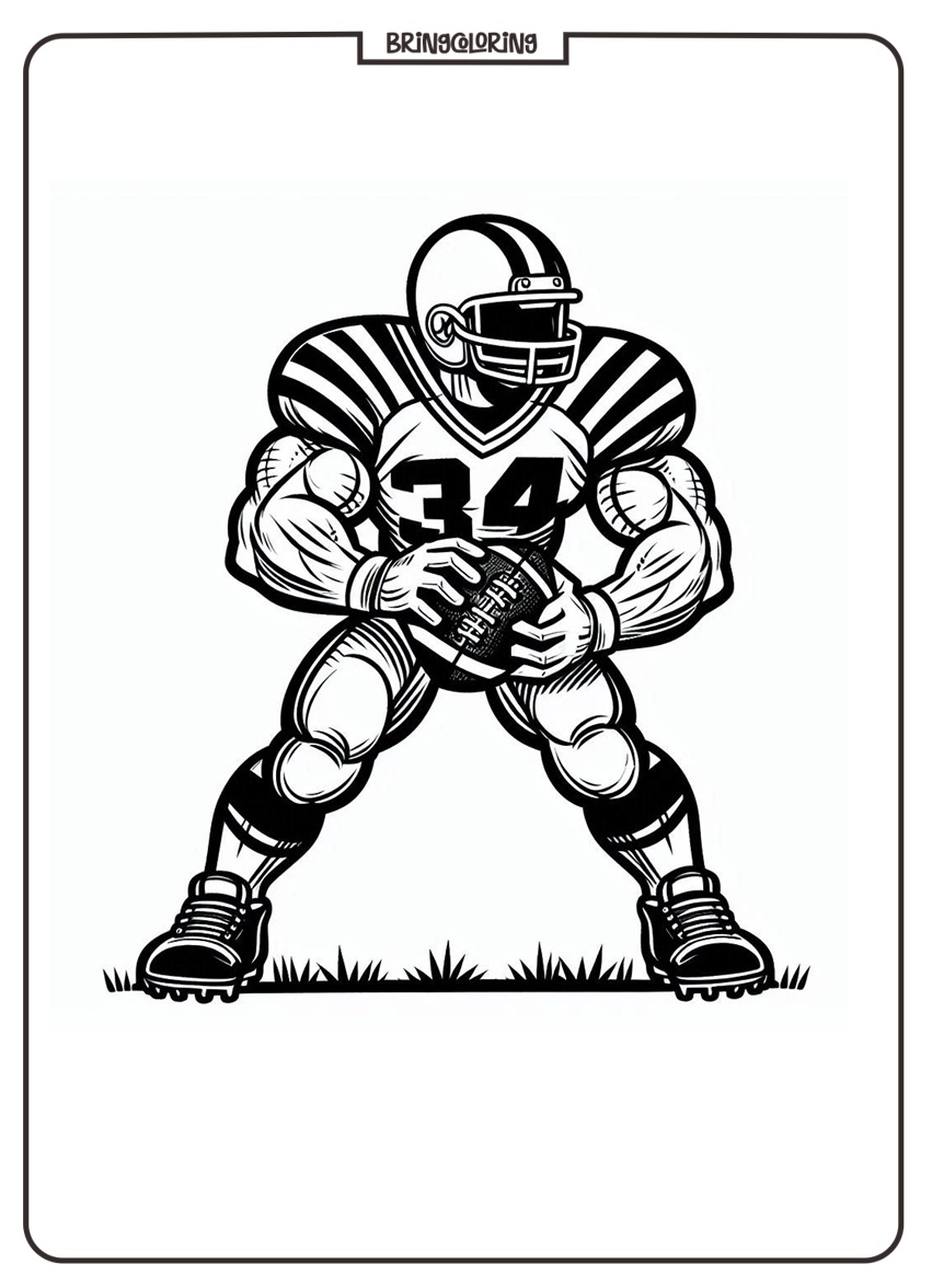 american football coloring page for kids
