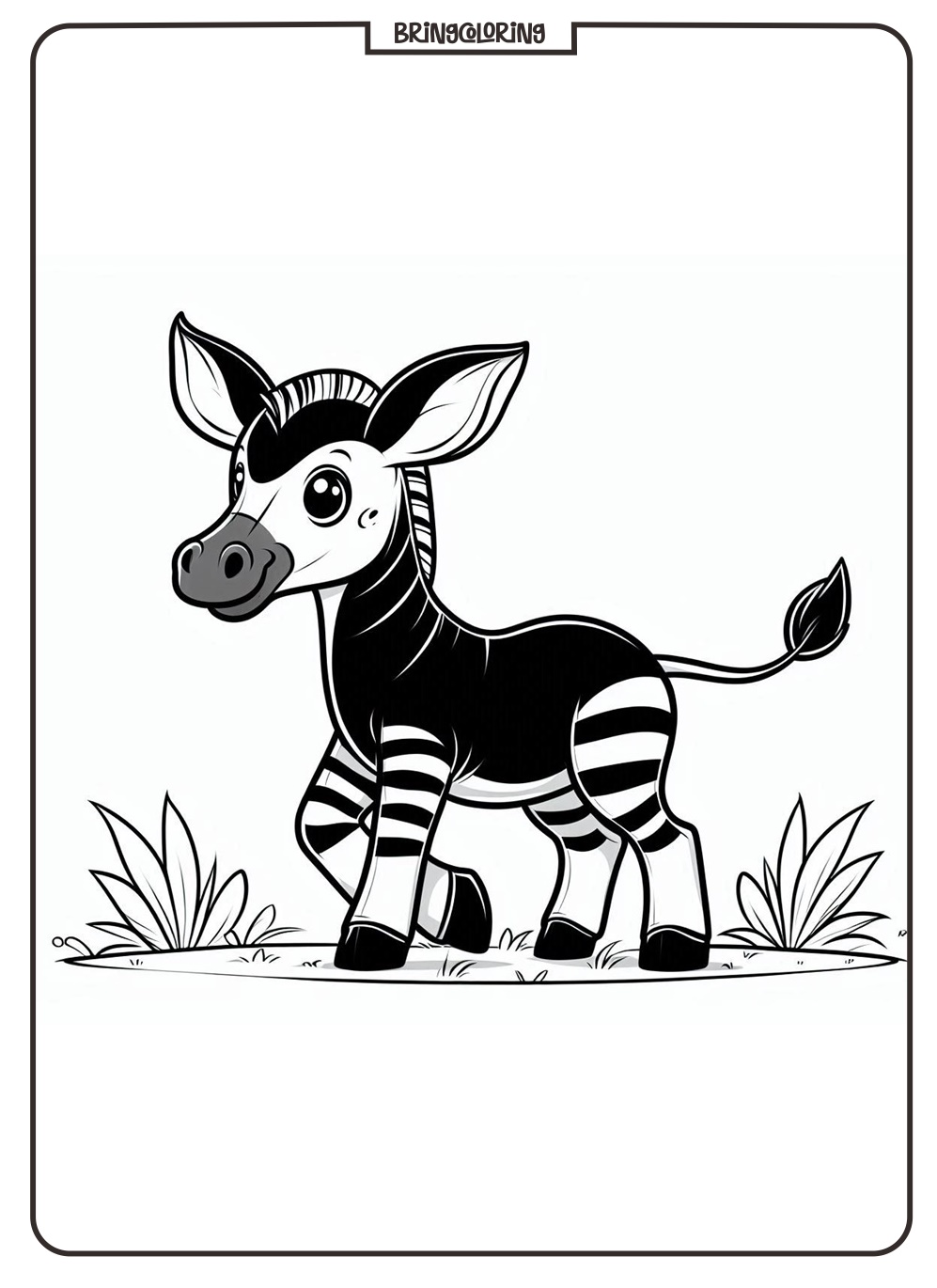 animal okapi coloring pages for kids