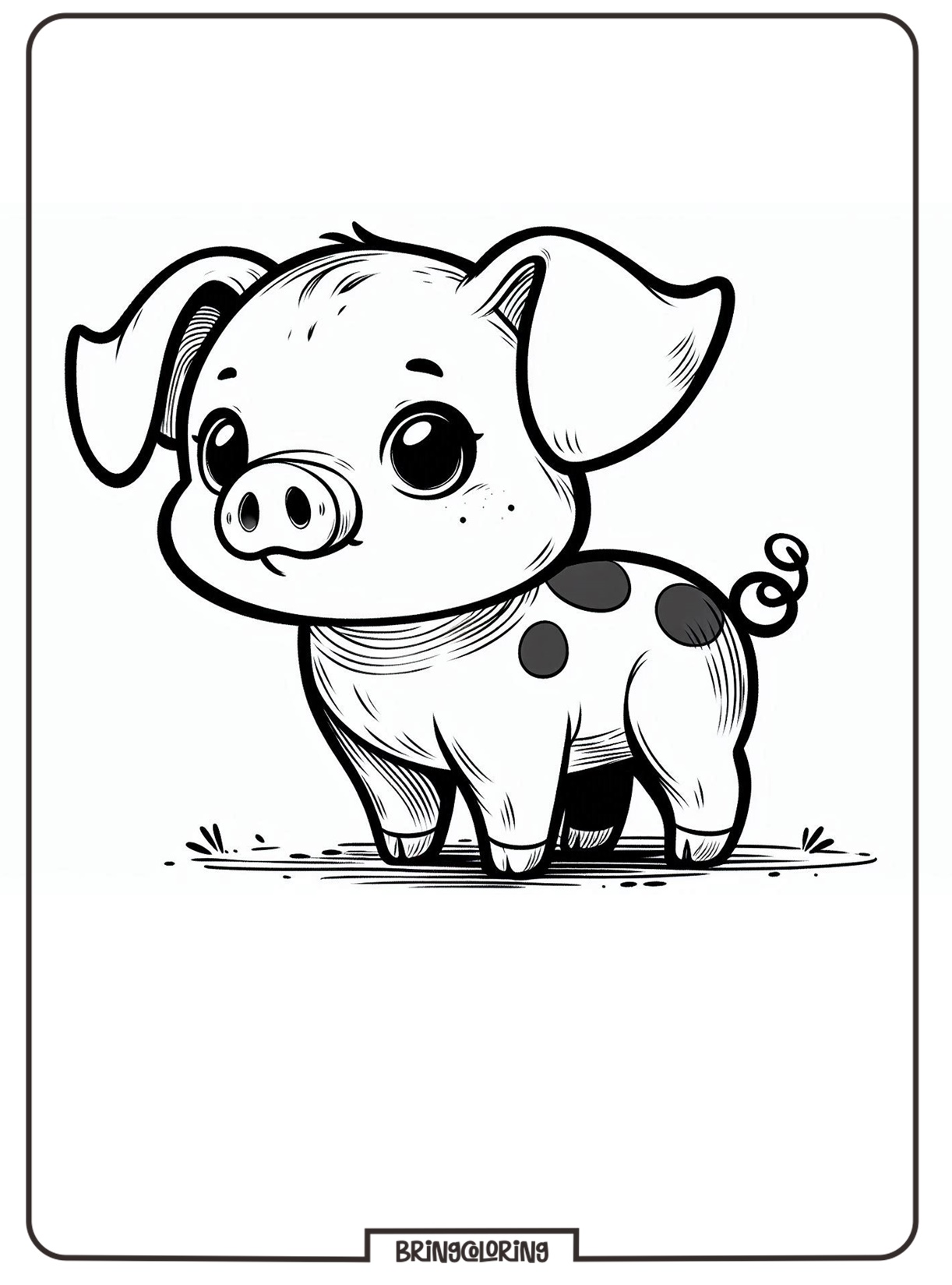 Cute Baby Pig Coloring Pages for Kids 2 baby pig coloring pages for kid