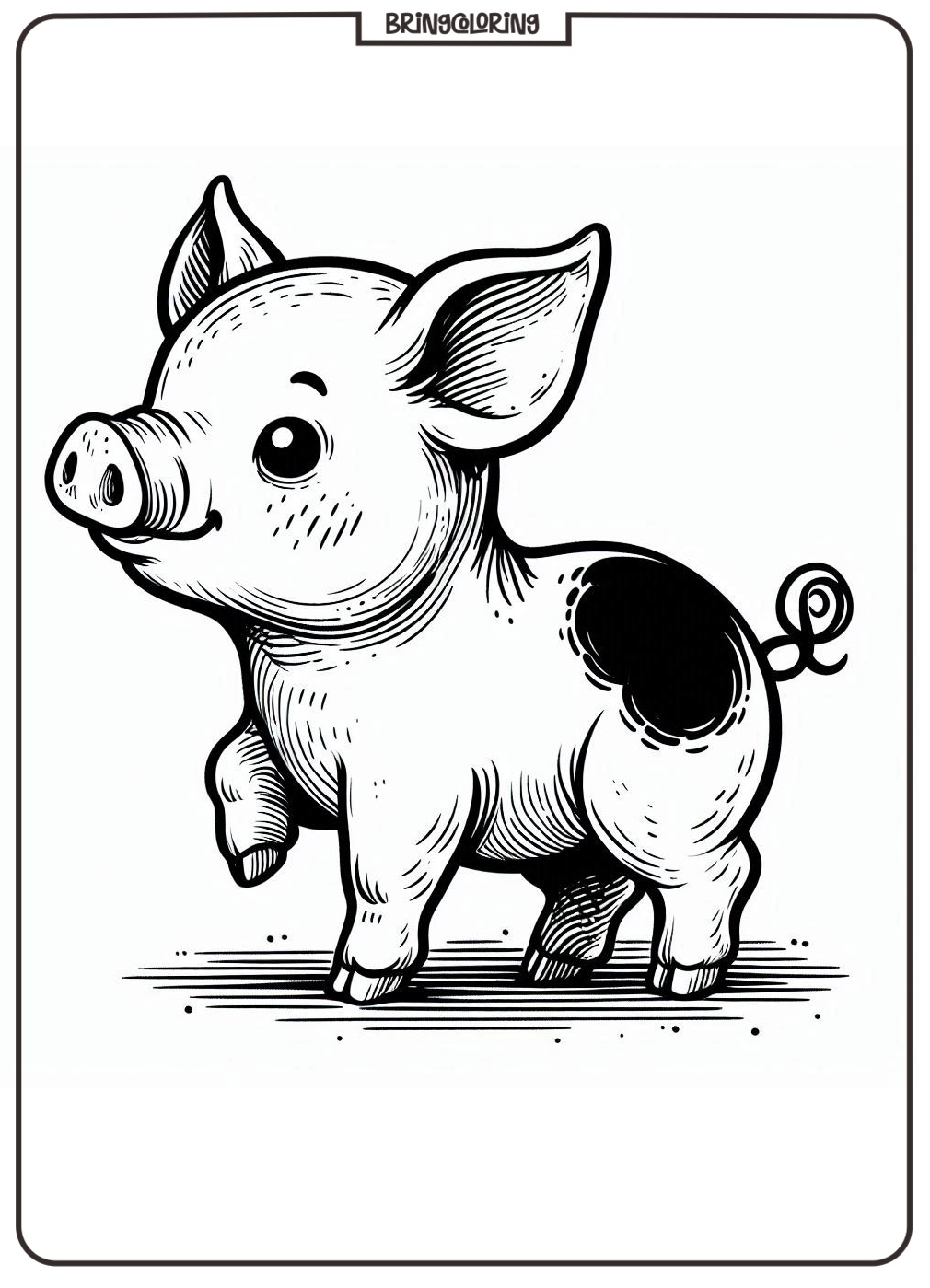 Cute Baby Pig Coloring Pages for Kids 3 baby pig coloring pages for kids