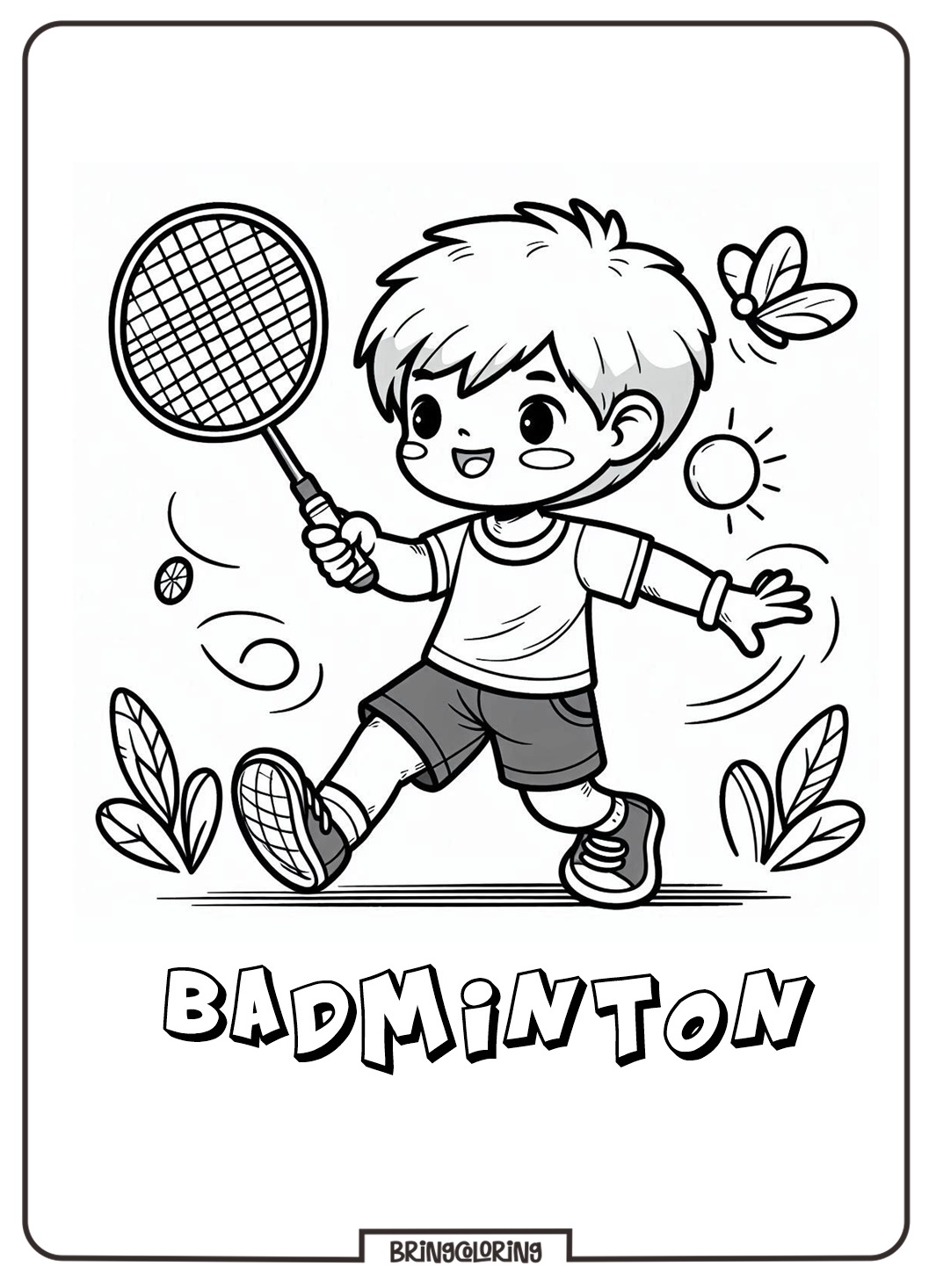 Badminton Coloring Pages for Kids 1 badminton coloring online page for kids bringcoloring.com
