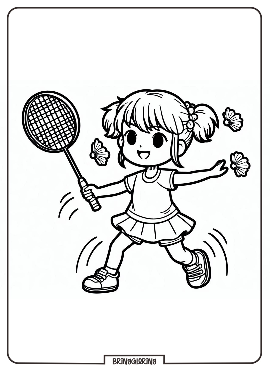 Badminton Coloring Pages for Kids 2 badminton coloring page for kids bringcoloring.com