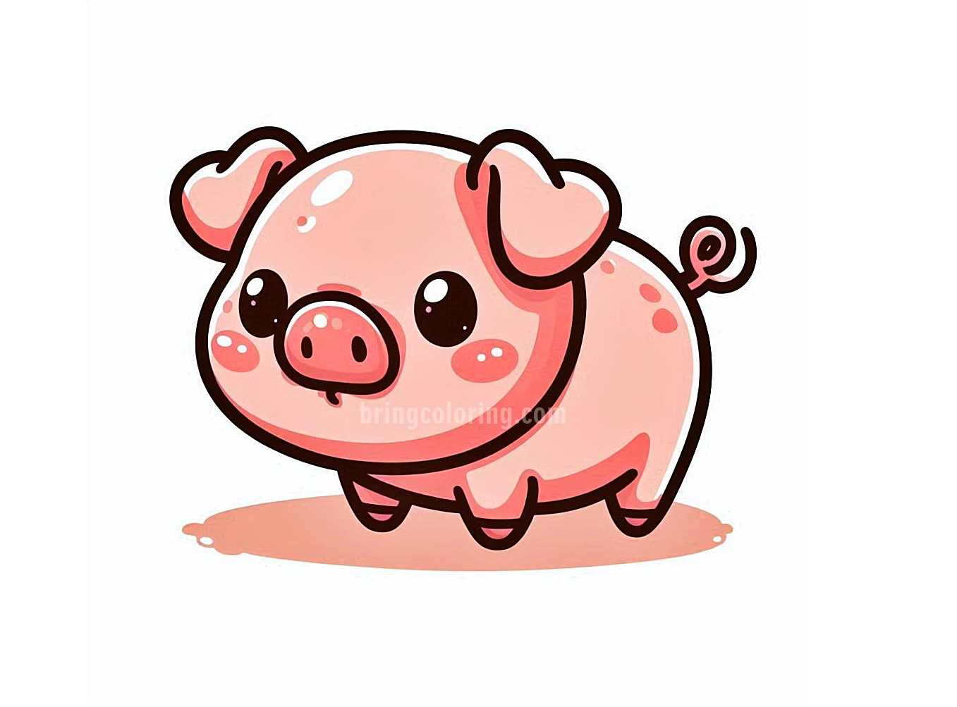 Cute Baby Pig Coloring Pages for Kids 4 image is baby pig coloring