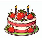 image is birthday cake with strawberry coloring
