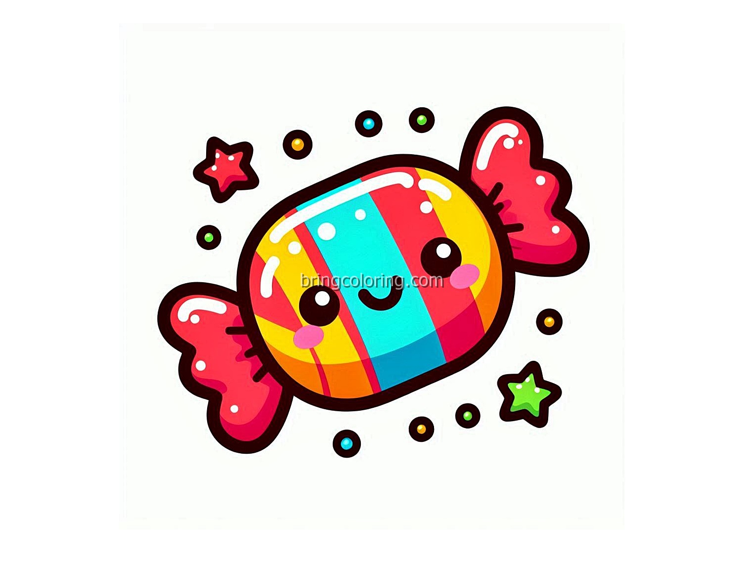 Sweet Candy Coloring Page for Kids 4 image is candy coloring