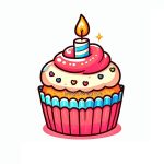 Cupcake with Candle Coloring Pages for Kids image is cupcake with candle coloring