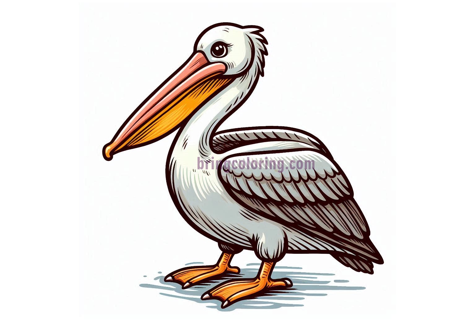 Pelican Coloring Pages for Kids 4 image is pelican coloring