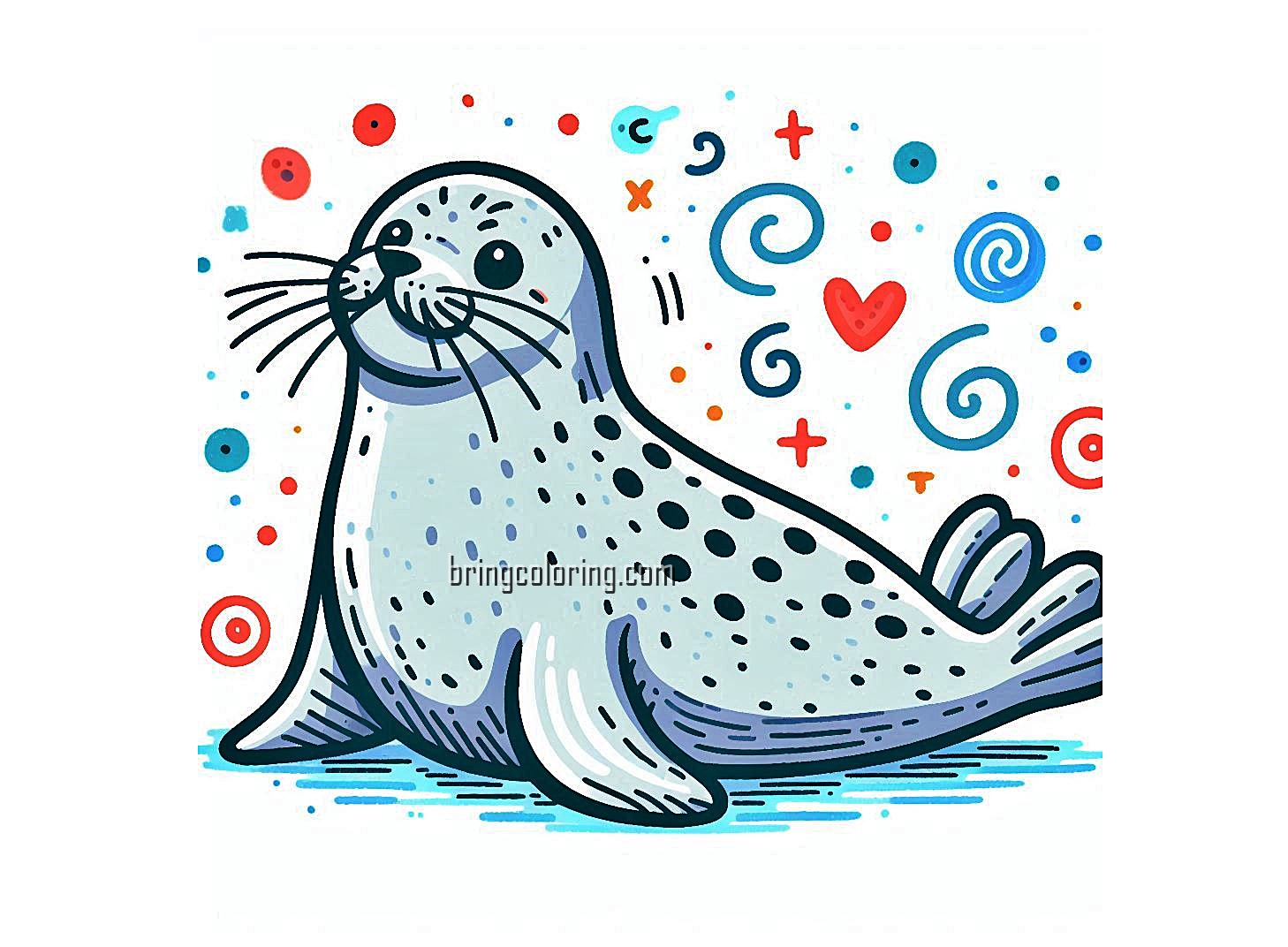 Seal Coloring Pages for Kids 5 image is seal coloring