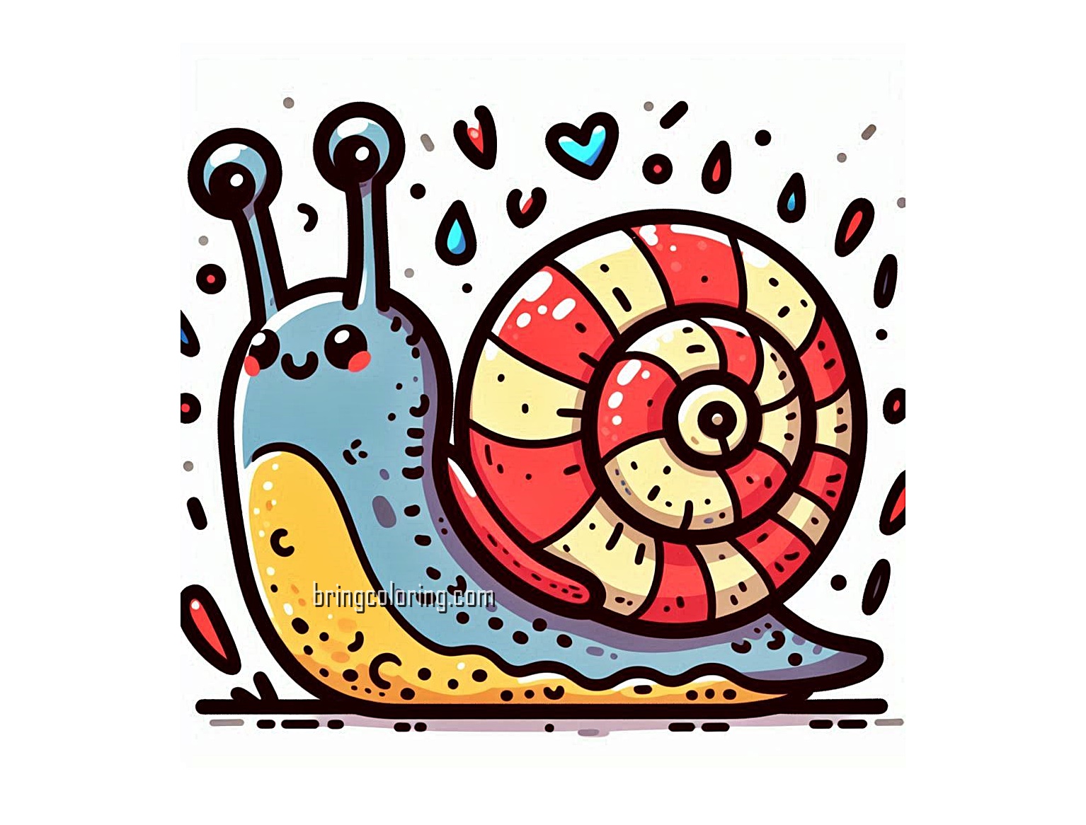 Snail Coloring Pages for Kids 4 image is snail coloring