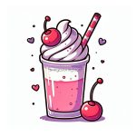 image of Milkshake drink with cherry coloring