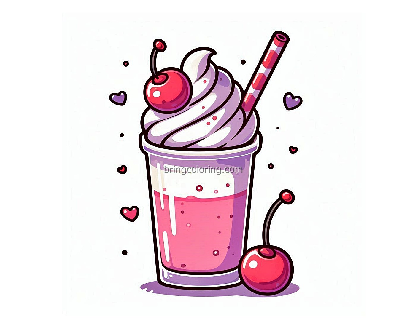 Milkshakes with Cherries on Top Look Extra Yummy and Fun! 4 image of Milkshake drink with cherry coloring