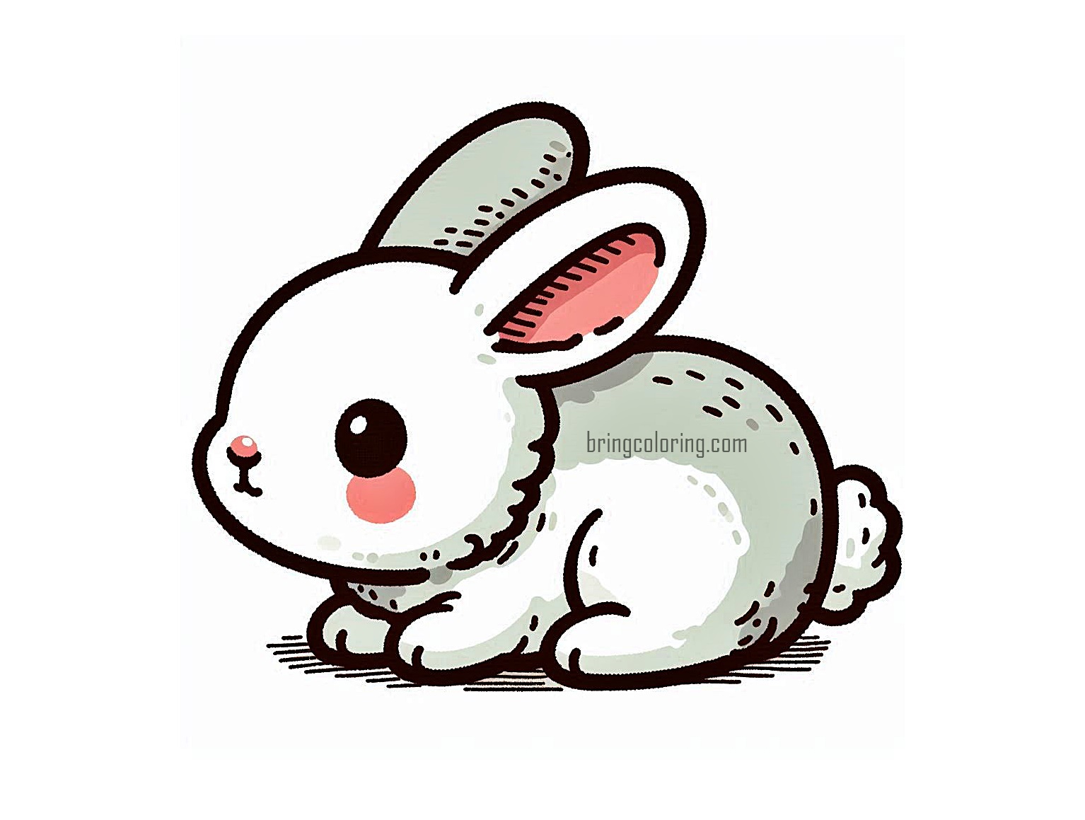 Hop into fun with the Baby Rabbit Coloring Pages 4 image of baby rabbit coloring