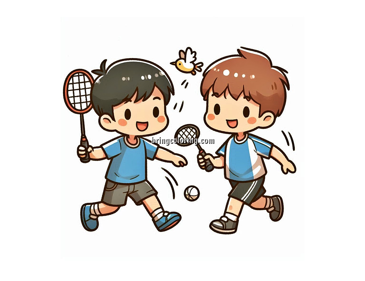 Badminton Coloring Pages for Kids 4 image of badminton coloring