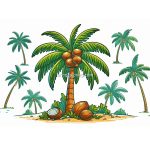 Fun and Tropical Coconut Tree Coloring Pages for Kids image of coconut tree coloring