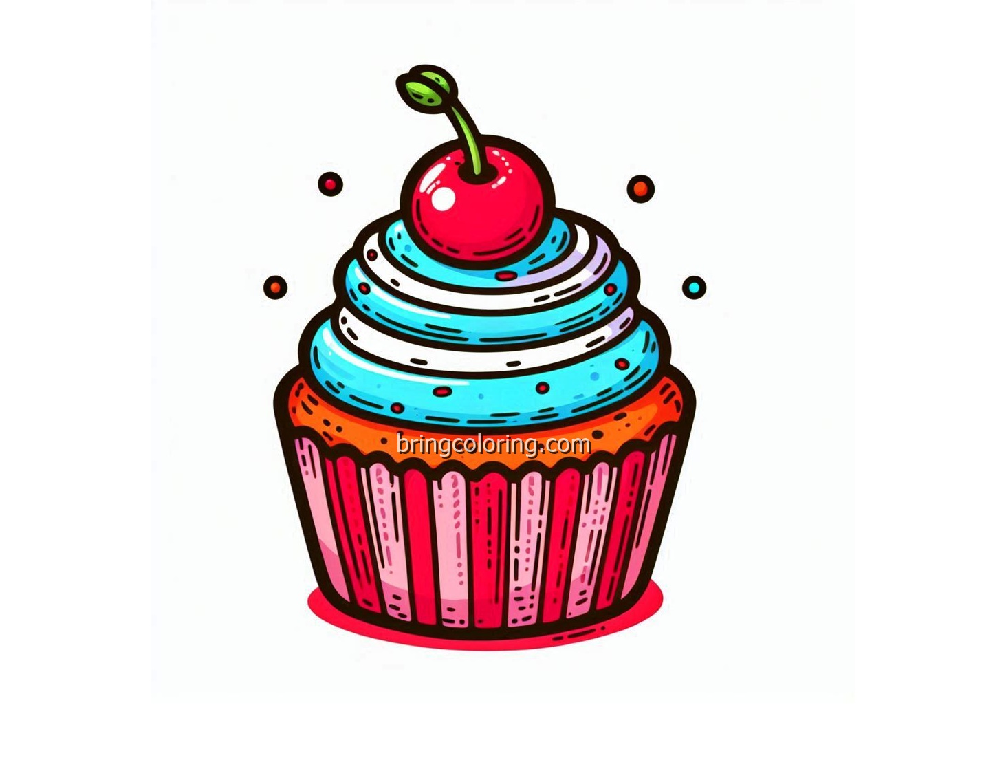 Get Ready for Some Sweet Coloring Fun, Cupcake Coloring Pages for Kids 3 image of cupcake coloring