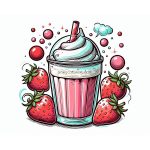 Strawberry Milkshakes are Sweet, Fresh, and Full of Color! image of milkshake with strawberry coloring