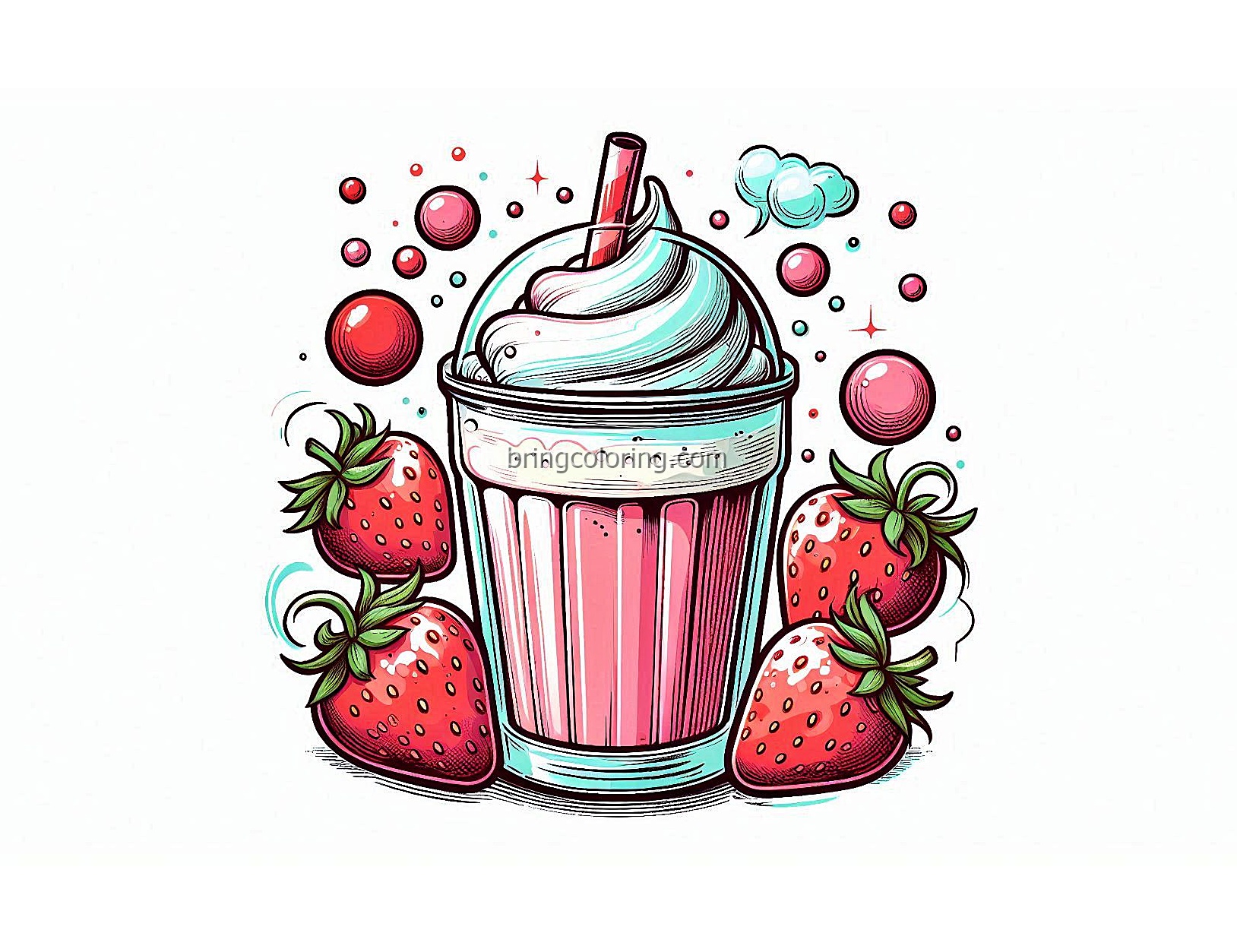 Strawberry Milkshakes are Sweet, Fresh, and Full of Color! 4 image of milkshake with strawberry coloring